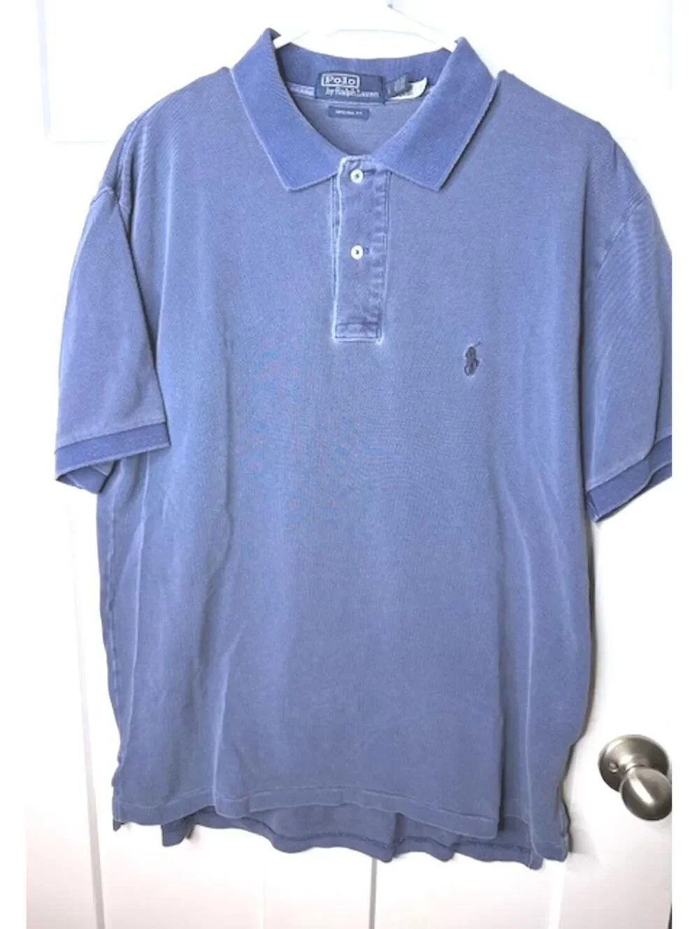 Ralph Lauren Men's denim polo shirt size Large dark blue original fit